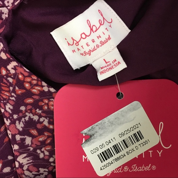 Floral Print Long Sleeve Maternity Dress Large NWT - Picture 4 of 5